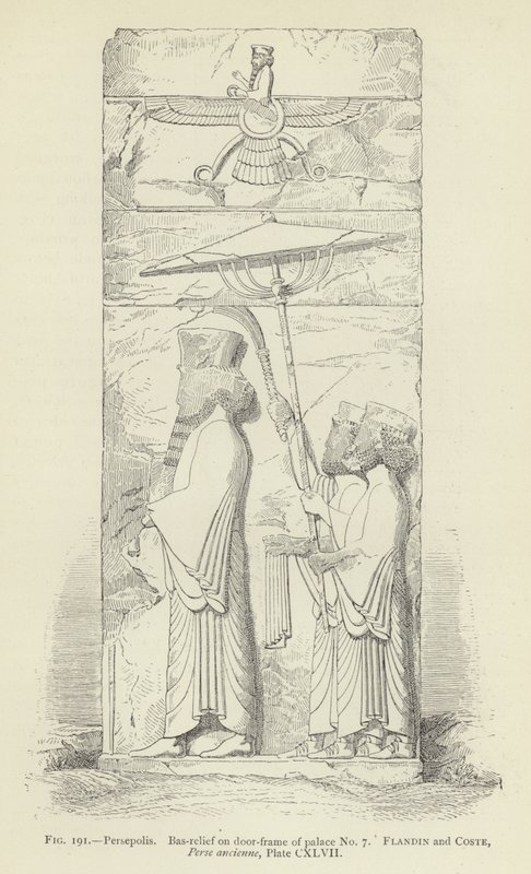 Persepolis, Basrelief am Türrahmen des Palastes Nr. 7 von French School