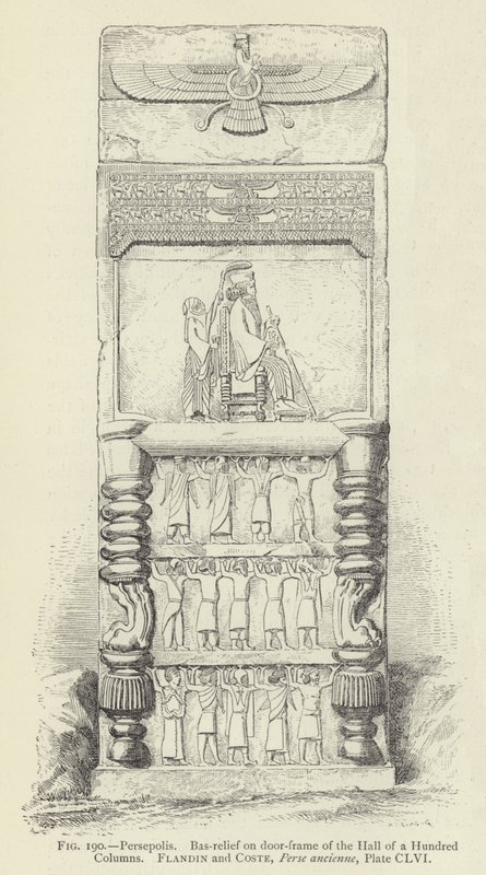 Persepolis, Basrelief am Türrahmen der Halle der Hundert Säulen von French School