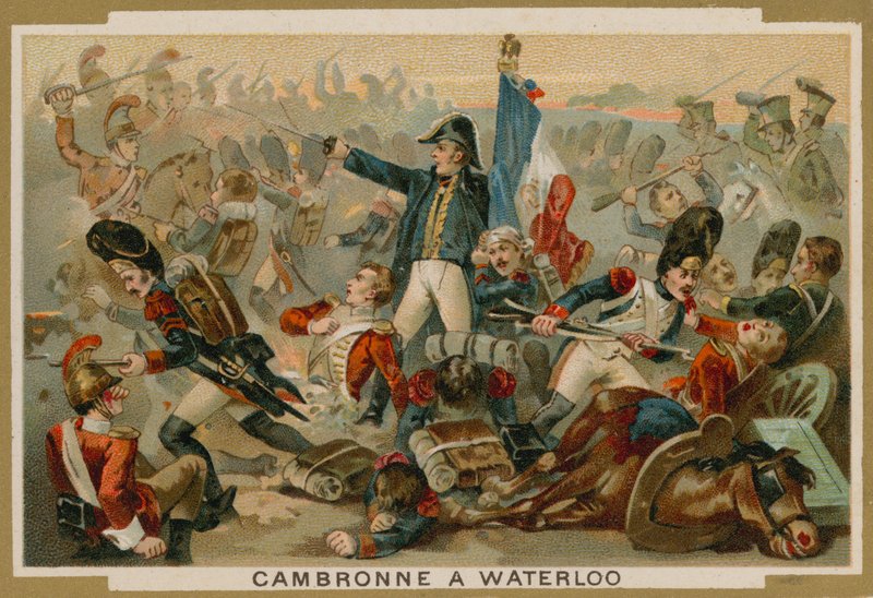 Pierre Cambronne, französischer General, in der Schlacht bei Waterloo, 1815 von French School