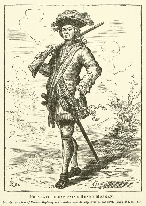 Porträt von Kapitän Henry Morgan von French School