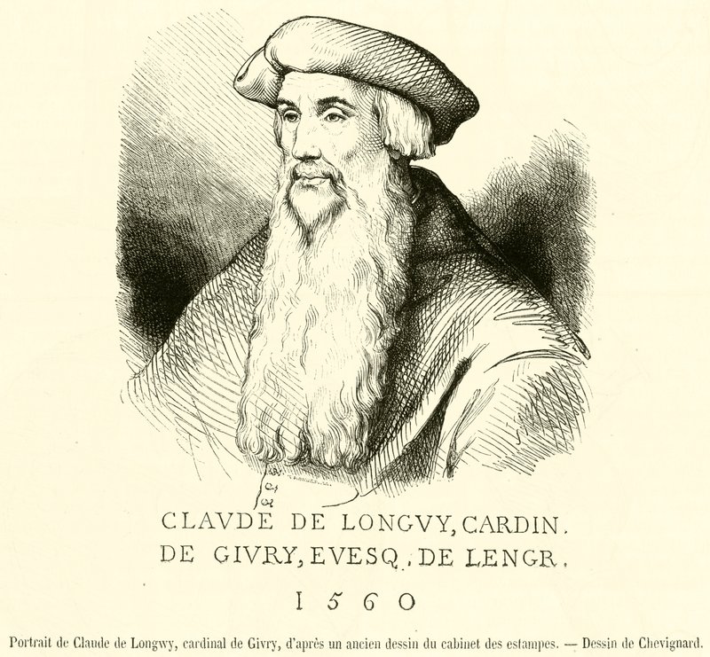 Porträt von Claude de Longwy, Kardinal von Givry (Gravur) von French School