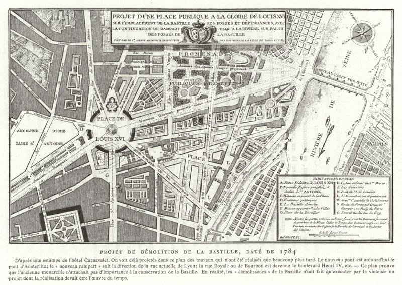 Vorschläge für einen öffentlichen Platz zu Ehren von Ludwig XVI. von Frankreich, Paris, 1784 von French School