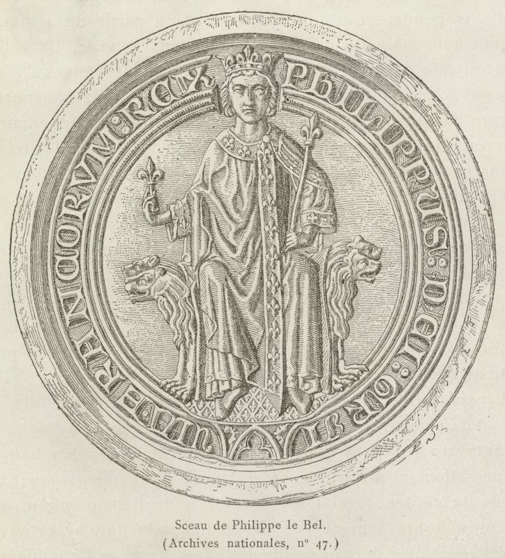 Siegel von Philippe der Schöne (Stich) von French School