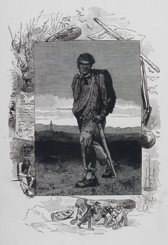 Szene aus Les Miserables von Victor Hugo: Jean Valjean von French School