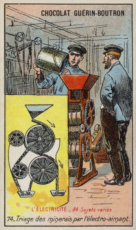 Erztrennung mit einem Elektromagneten von French School
