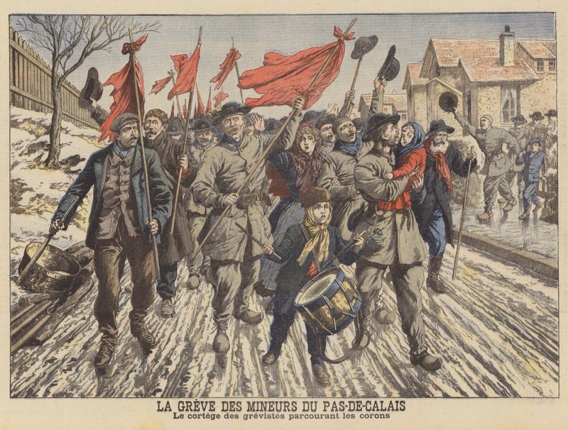 Streik der Bergleute im Pas-de-Calais, Frankreich von French School