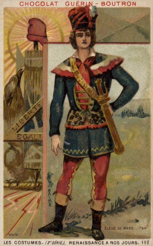Schüler der Militärschule Ecole de Mars, 1794 von French School