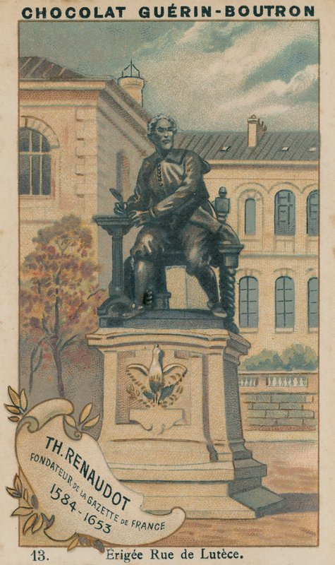 Th. Renaudot, Gründer der Gazette de France, 1584-1653, errichtet in der Rue de Lutèce von French School