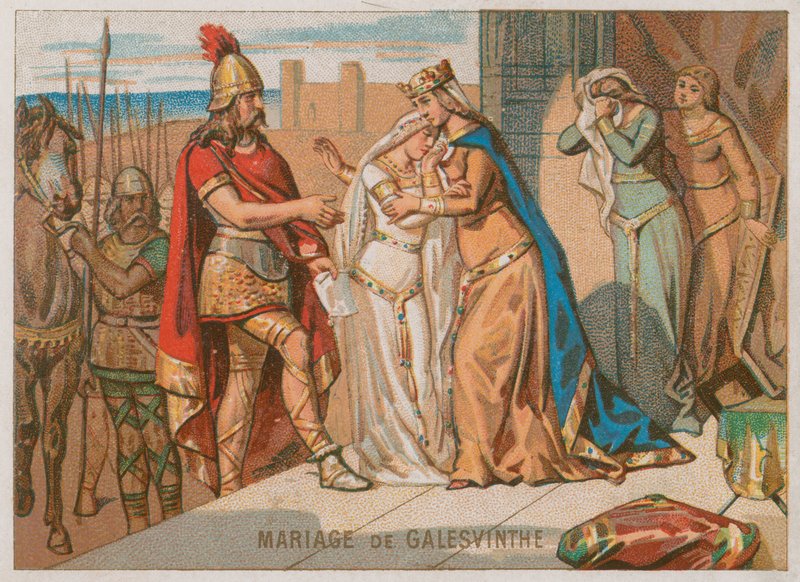 Die Hochzeit von Galeswinthe mit König Chilperich I. von French School
