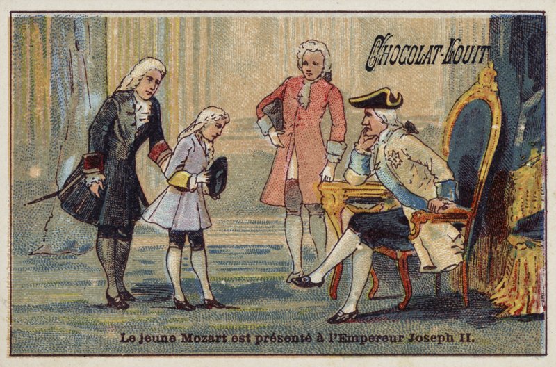 Der junge Mozart wird Kaiser Joseph II. vorgestellt von French School