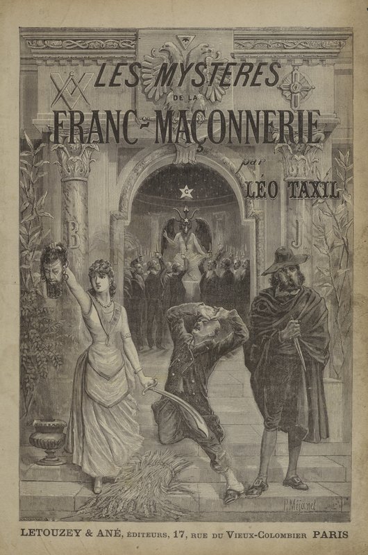 Titelbildillustration für Les Mysteres de la Franc-Maçonnerie Devoiles (Stich) von French School