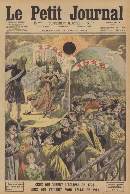 Totale Sonnenfinsternisse in 1724 und 1912 von French School