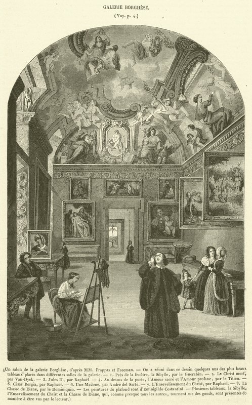 Ein Salon der Galerie Borghese von French School