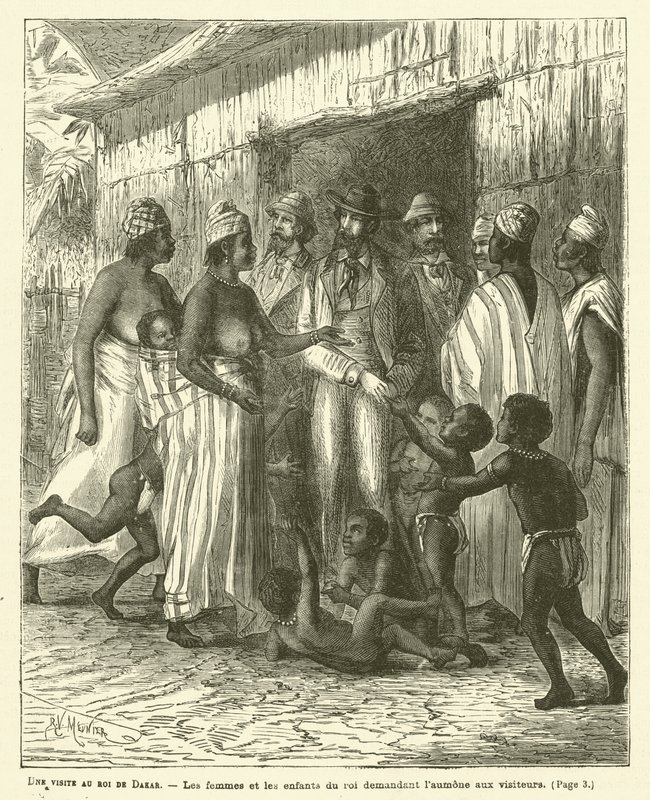 Ein Besuch beim König von Dakar (Gravur) von French School