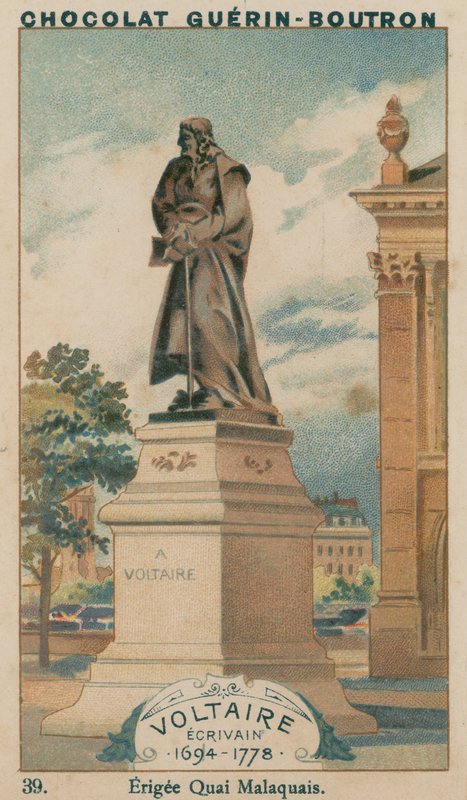 Voltaire, Schriftsteller, 1694-1778, errichtet am Quai Malaquais von French School