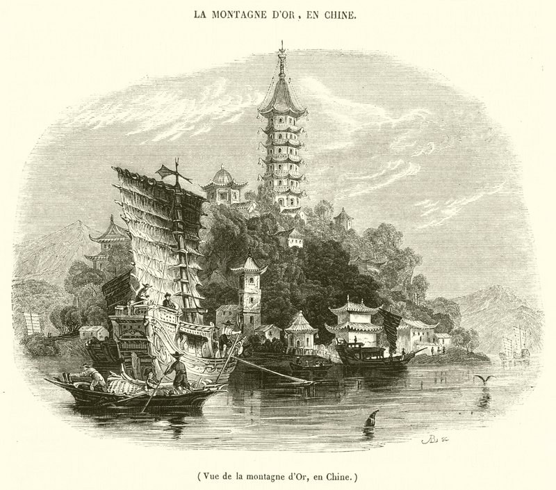 Ansicht des Goldbergs in China von French School