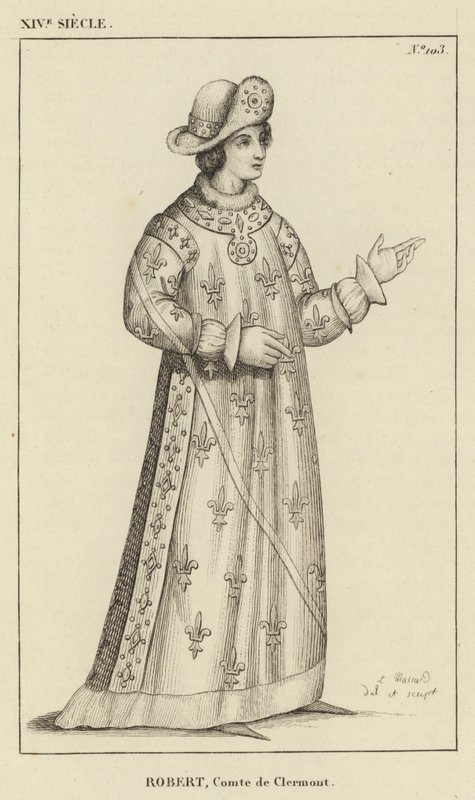 14. Jahrhundert, Robert, Graf von Clermont (Gravur) von French School