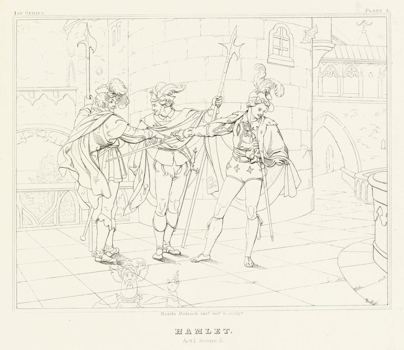 Hamlet, Akt I, Szene 5 von Friedrich August Moritz Retzsch