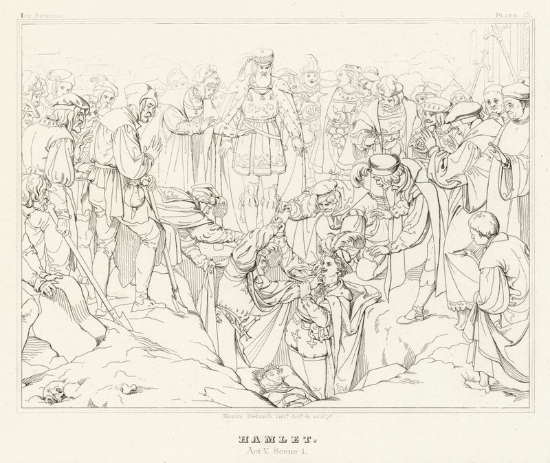 Hamlet, Akt V, Szene 1 von Friedrich August Moritz Retzsch