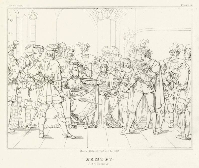 Hamlet, Akt V, Szene 2 von Friedrich August Moritz Retzsch