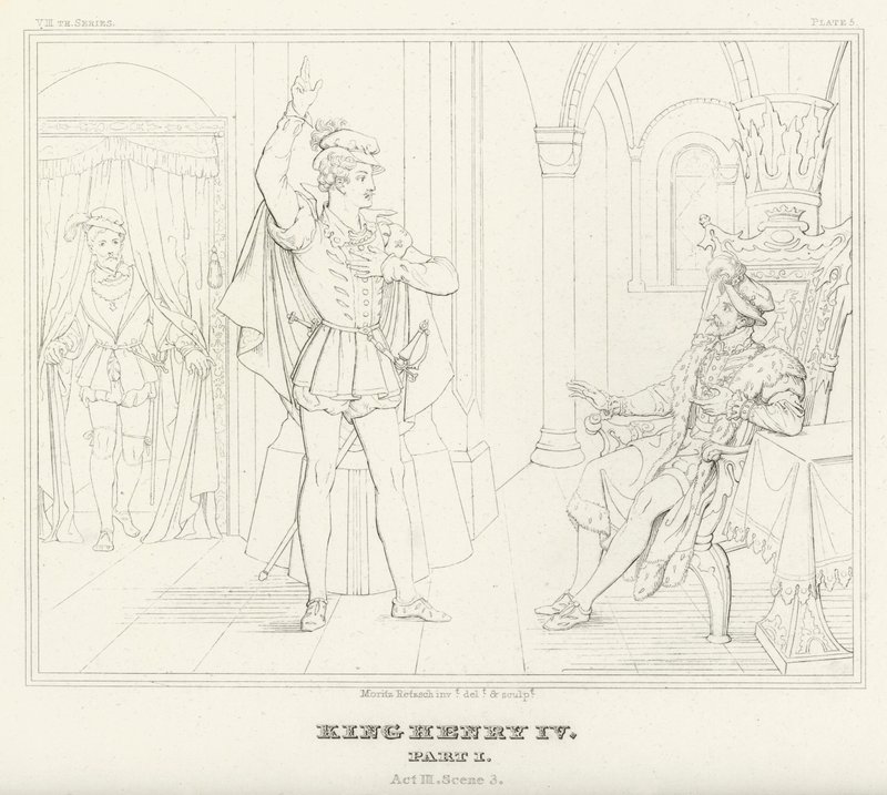 König Heinrich IV., Teil I, Akt III, Szene 3 von Friedrich August Moritz Retzsch
