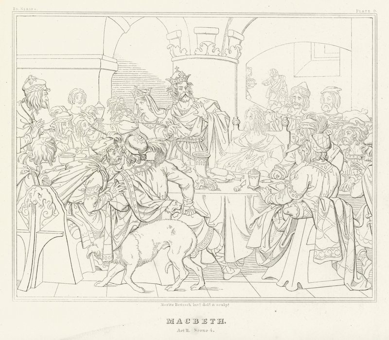 Macbeth, Akt III, Szene 4 von Friedrich August Moritz Retzsch