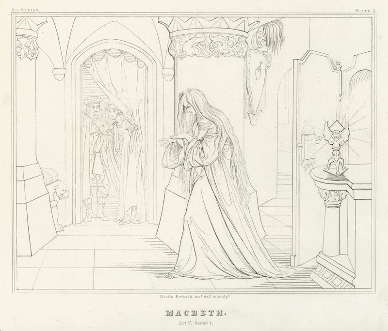 Macbeth, Akt V, Szene 1 von Friedrich August Moritz Retzsch
