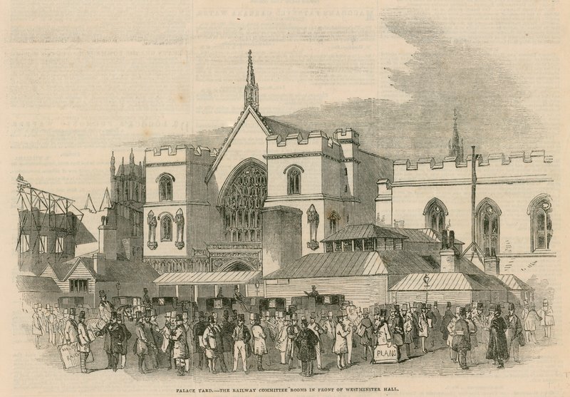 Palastplatz, die Eisenbahnausschussräume vor der Westminster Hall von G.F. Sargent