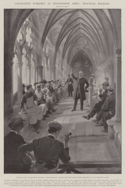 Krönungsarbeiter in der Westminster Abbey, Praktische Religion von G.S. Amato