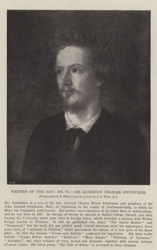Schriftsteller des Tages, Mr. Algernon Charles Swinburne von George Frederick Watts