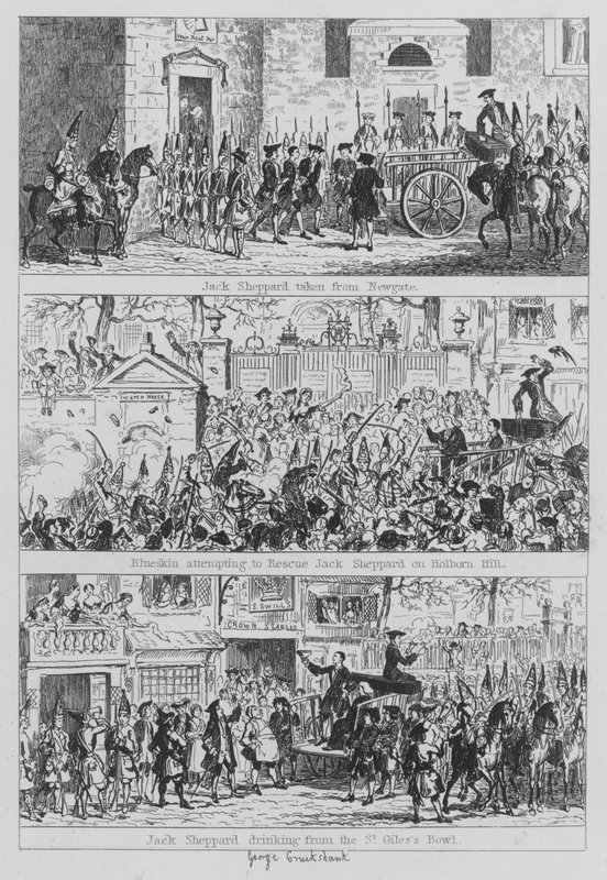 Illustration für Jack Sheppard (Gravur) von George (after) Cruikshank
