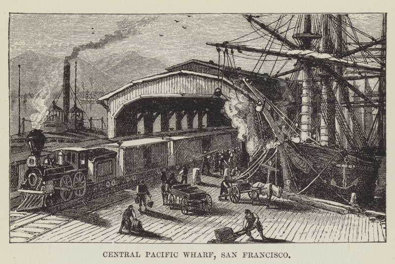 Central Pacific Wharf, San Francisco von George Augustus Sala