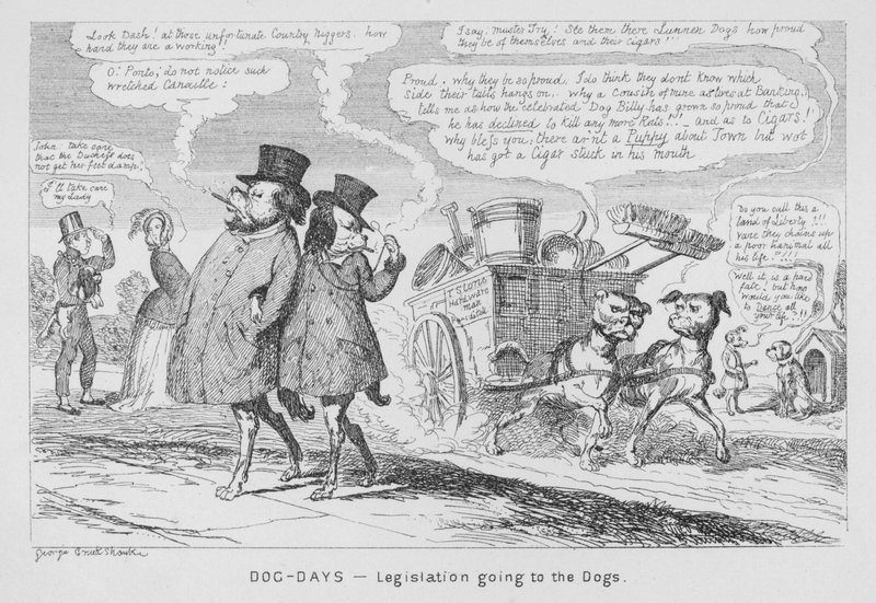 Hundstage, Gesetzgebung geht den Bach runter von George Cruikshank