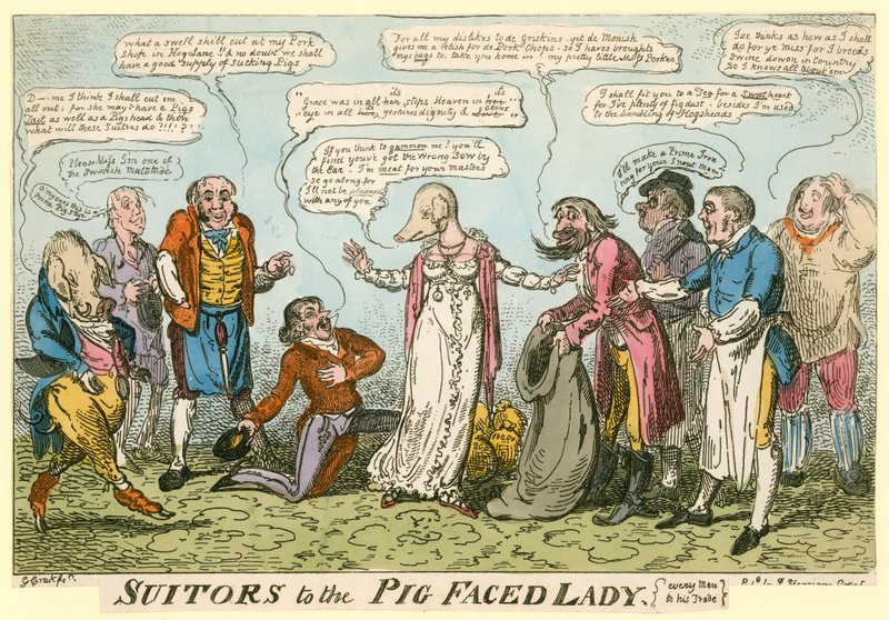 Freier der Schweinsgesichtigen Dame von Manchester Square, London von George Cruikshank