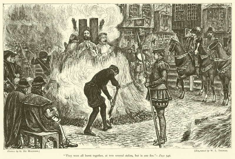 Sie wurden alle zusammen verbrannt, an zwei verschiedenen Pfählen, aber in einem Feuer von George du Maurier