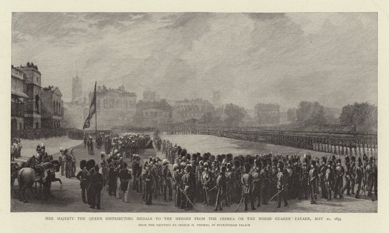 Ihre Majestät die Königin verteilt Medaillen an die Helden aus der Krim auf der Horse Guards