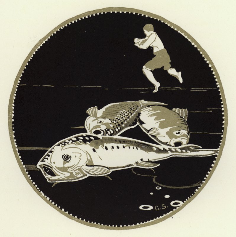 Er sah vier große Fische auf dem Eis liegen von George Sheringham