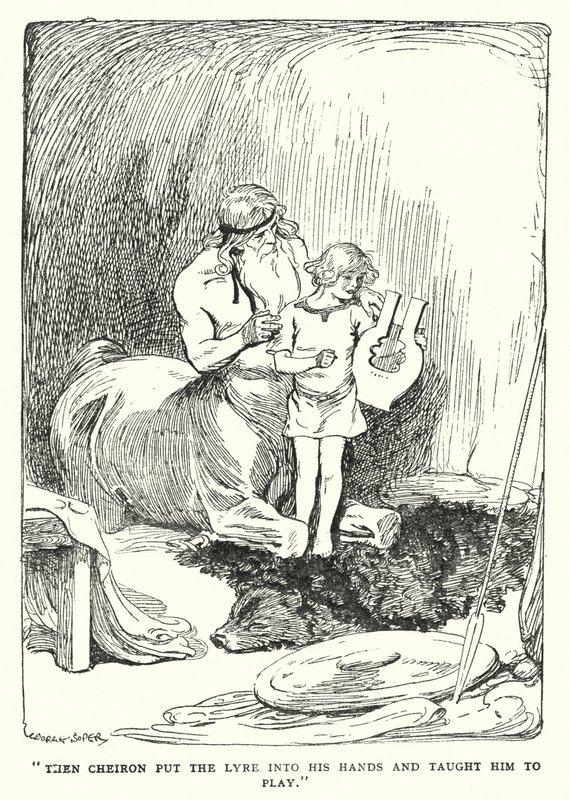 Jason und die Argonauten: "Dann legte Cheiron ihm die Leier in die Hände und lehrte ihn spielen" von George Soper