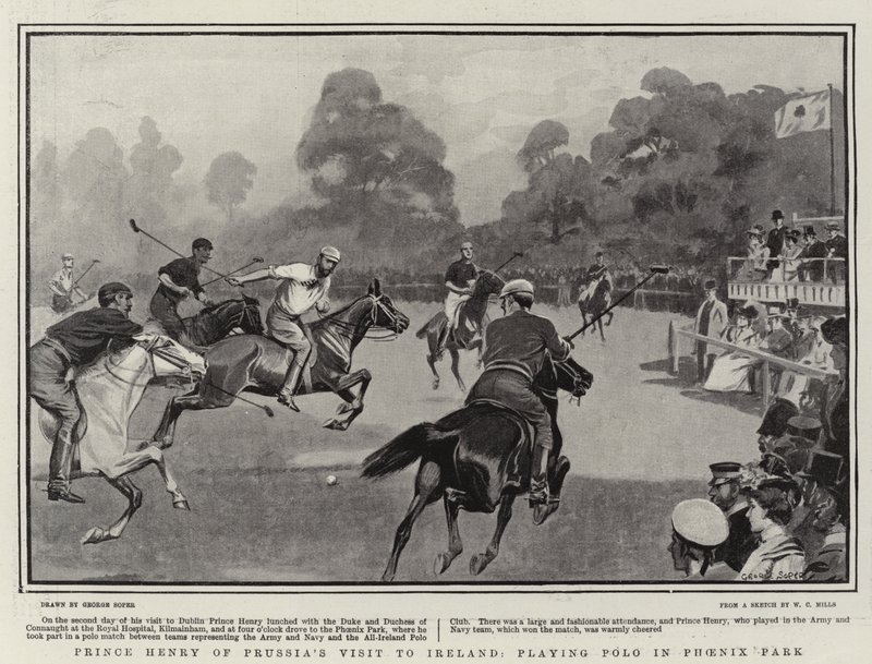 Prinz Heinrich von Preußens Besuch in Irland, Polo spielen im Phoenix Park von George Soper