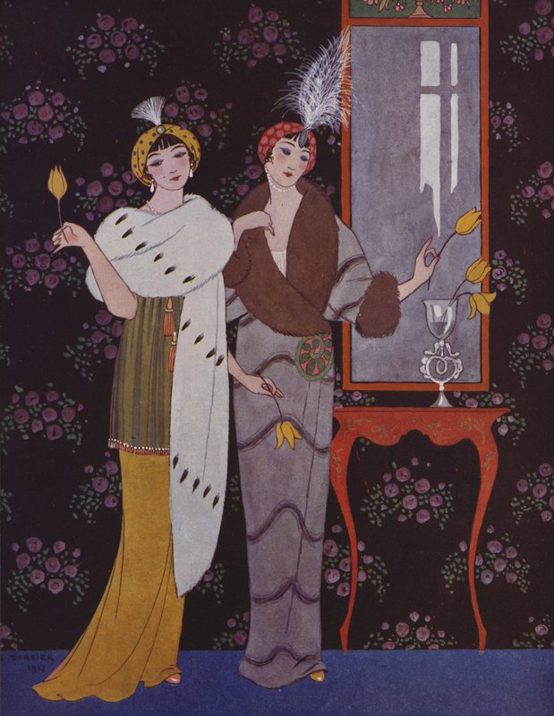 Art Deco Modeplatte von Georges (after) Barbier