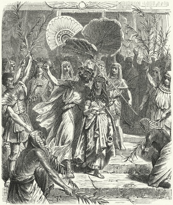 Antonius und Kleopatra als Osiris und Isis (Gravur) von German School