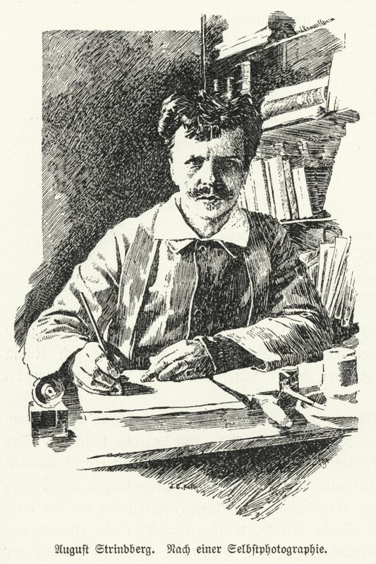 August Strindberg, schwedischer Dramatiker, Romanautor, Dichter und Künstler von German School