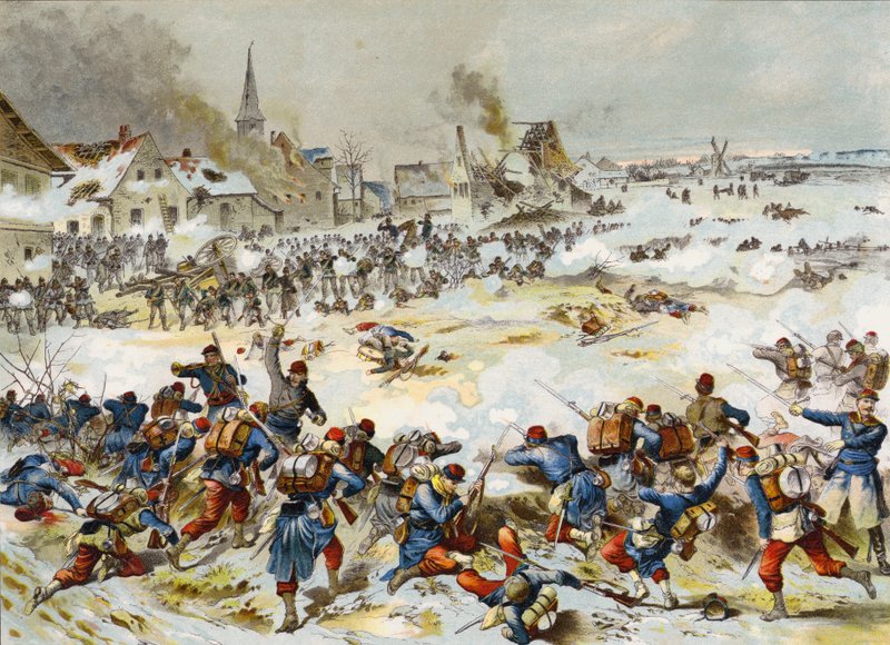 Schlacht von Bapaume, Deutsch-Französischer Krieg, 3. Januar 1870 von German School