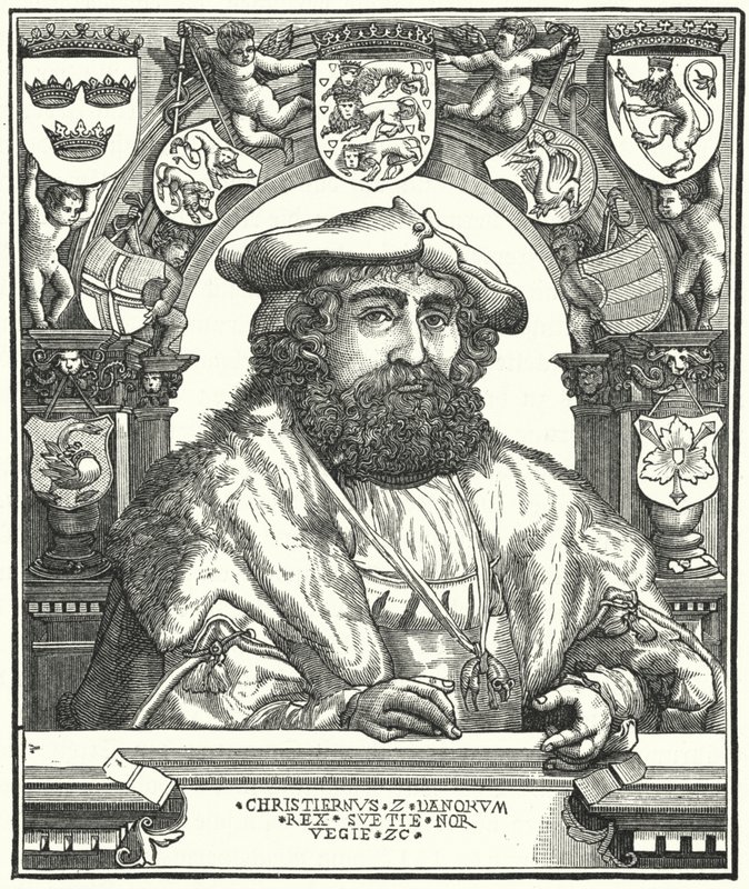 Christian II., König von Dänemark, Norwegen und Schweden (Stich) von German School