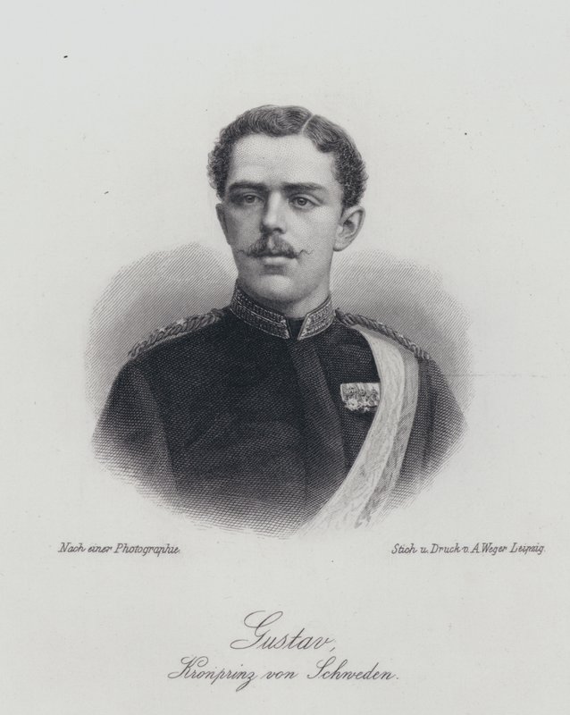 Kronprinz Gustaf von Schweden, der zukünftige König Gustaf V (Gravur) von German School