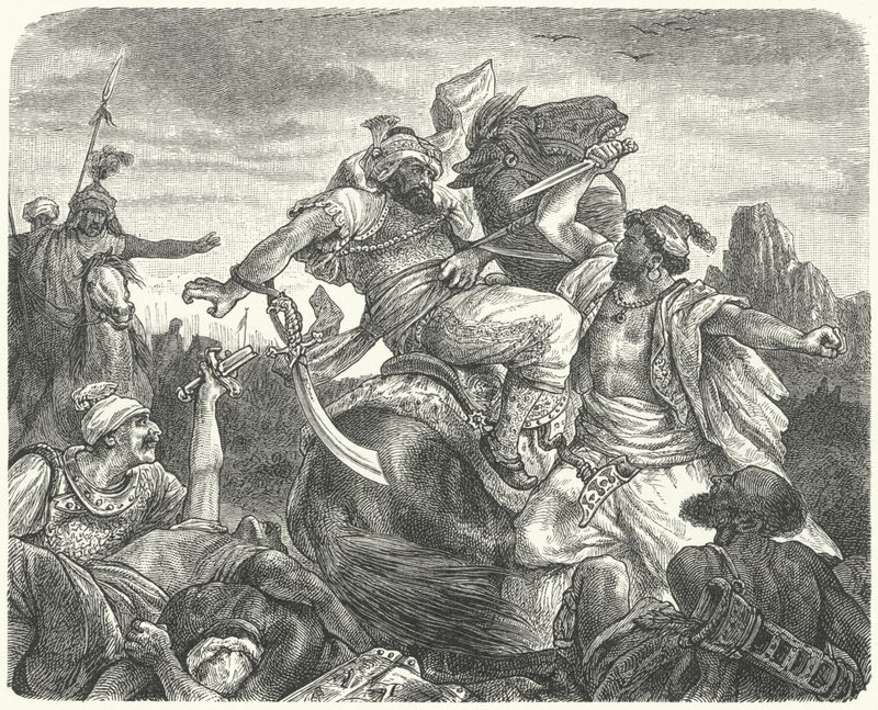 Tod des osmanischen Sultans Murad I. in der Schlacht von Kosovo von German School