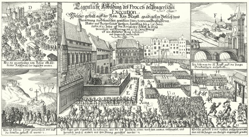 Hinrichtung von Mitgliedern des protestantischen böhmischen Aufstands auf dem Altstädter Ring in Prag von German School