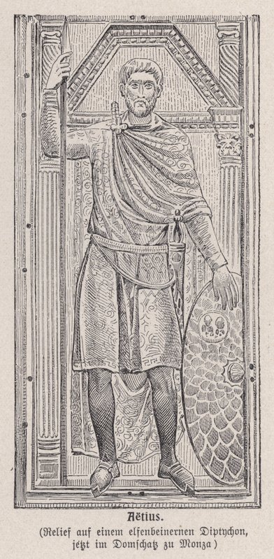 Flavius Aetius, römischer General (Gravur) von German School
