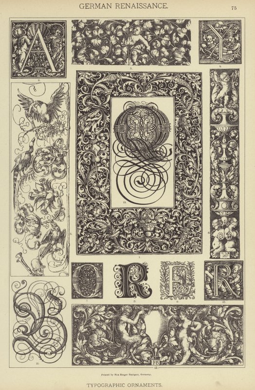 Deutsche Renaissance, Typografische Ornamente von German School