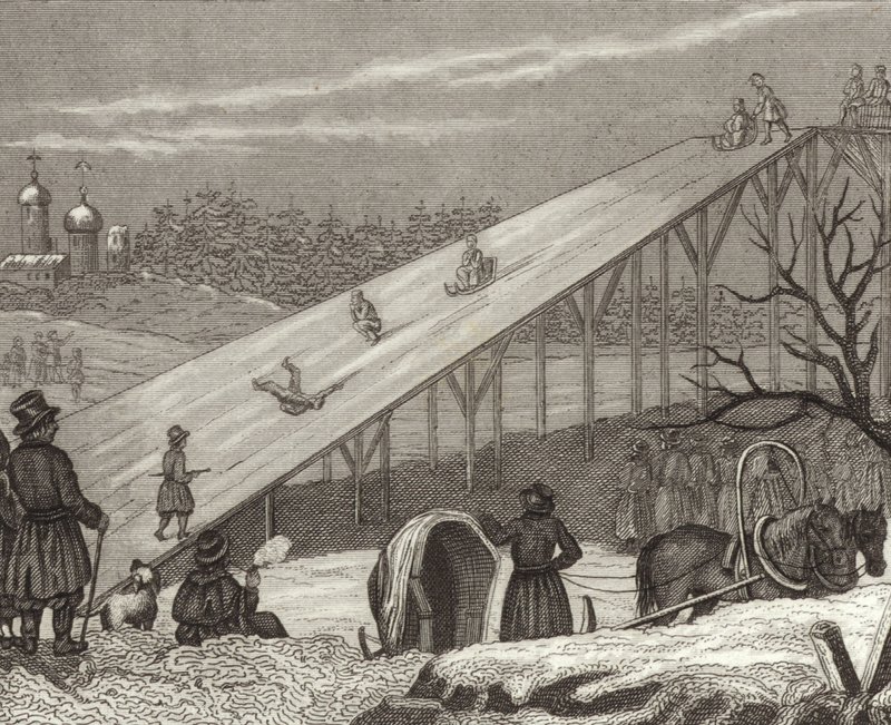 Eisrutsche in Russland (Illustration für Bilder-Atlas) von German School